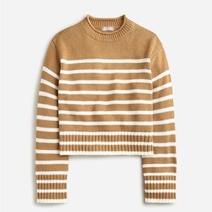 J Crew Striped Tan and White Women's Sweater